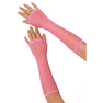 Длинные розовые перчатки в сетку 1041-FUS
