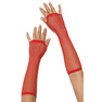 Длинные красные перчатки в сетку 1041-RED